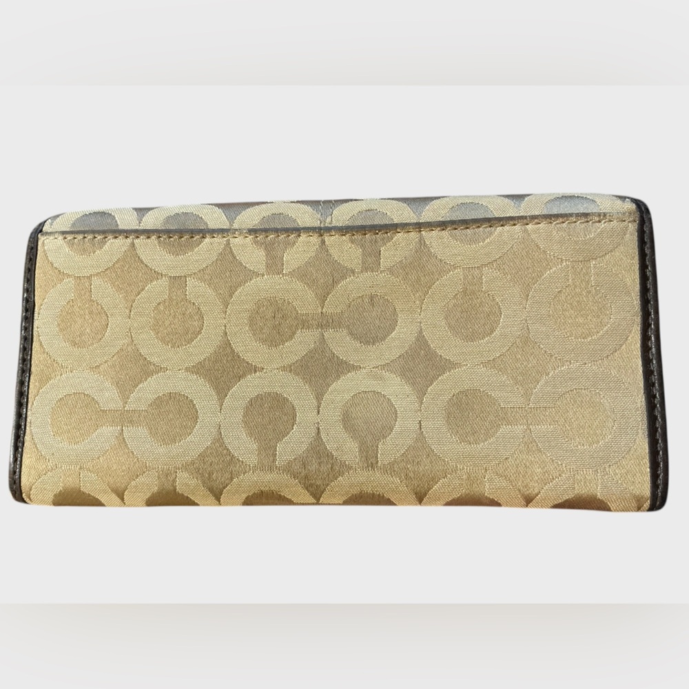 Coach Madison OP Art Signature Sateen Slim Envelope Wallet Brown Beige - Picture 5 of 11